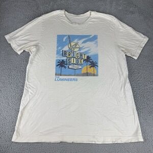 The Lumineers Bright Side World Tour 2022 T-Shirt XL Cream Concert Band Tee